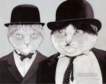  Katzen Kunst - Katzen in Anzügen